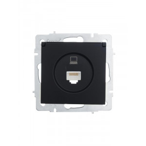 Розетка компьютерная 1-м СП Vesna механизм черн. бархат 742-4288-139