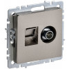 Розетка компьютерная + телевизионная 2-м Brite РТВ/РК12-БрШ RJ45 кат.5E + TV шампань BR-AK20-1-K37