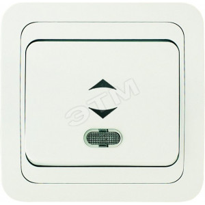 Переключатель проходной 1-кл. СП Mimoza 10А IP20 с подсветкой бел./бел. 12025