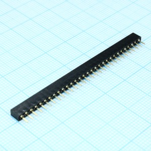 DS1026-01-1X30S8BV, Гнездо на плату 1x30 конт., шаг 2.00мм, высота 4.3мм, позолоч.