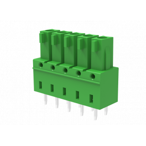 Розеточный разъем на плату MC-RU3.81SV06-0001, Розеточный разъем, вертикальный на плату, шаг: 3.81 мм, 6 полюсов, фиксация на плате пайкой, исполнение: стандартное, 160V, 8A, цвет: зеленый