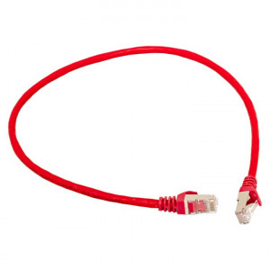 Патч-корд TERACOM CS Cat.6A экранированный S/FTP оболочка LSZH красный (0,5м) TRCS-6ASF-LSH-05M-RD
