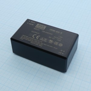 IRM-60-5, AC-DC, 50Вт, вход 85...264В AC 47...440 Гц, выход 5В/10А, изоляция 3000В AC, в корпусе на плату 87x52x29.5мм, -30...+70°C
