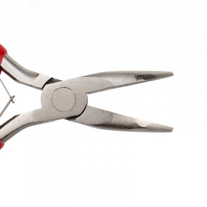 Тонкогубцы изогнутые мини 120мм никелированные, авторазжим, обливные рукоятки 12-4603