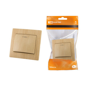 Выключатель 1 кл. с подсветкой 10А "ЭКО" (сосна) "Таймыр" SQ1814-0204