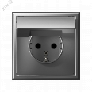 Розетка ArtGallery 16А IP20 с заземл. защ. шторки с крышкой механизм сталь SE GAL000946