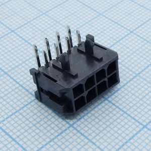 430450800, Разъем типа провод-плата, 3 мм, 8 контакт(-ов), Штыревой Разъем, Серия Micro-Fit 3.0