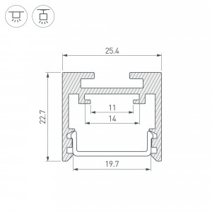 Профиль SL-LINE-2522-2500 BLACK 033737, Алюминиевый профиль для светодиодных лент и линеек. Цвет - чёрный RAL9005 (порошковая окраска). Габаритные размеры (LхWхH): 2500x25x22 мм. Ширина площадки для ленты 12 мм. Экраны, заглушки и другие аксессуары приобретаются отдельно. Цена за 1 метр.