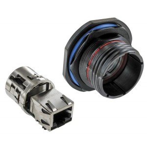 RJFTV71ZN, Модульные соединители / соединители Ethernet Jam Nut receptacle Female RJ45 term