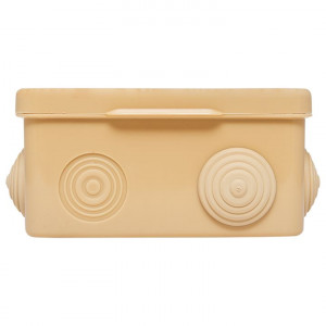 Коробка распределительная КМР-030-014 с крышкой (100х100х55), 8 мембранных вводов светлое дерево IP54 PROxima plc-kmr-030-014-s