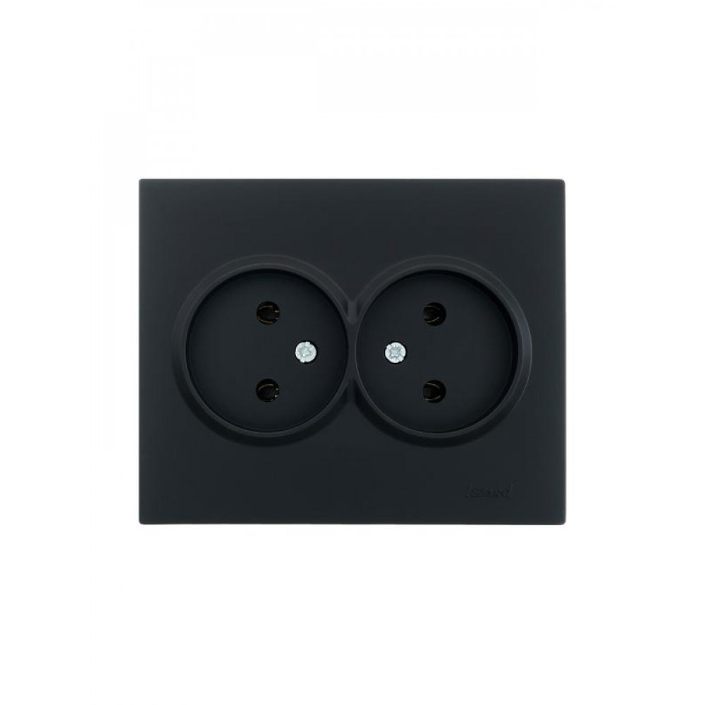 Изображение товара Розетка 2-м СП VESNA без заземления черный бархат 742-4200-128B