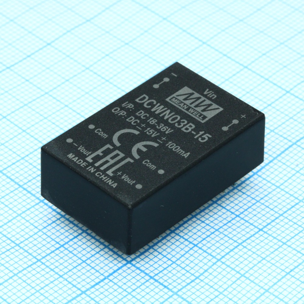 Изображение товара Преобразователь DC/DC MEAN WELL DCWN03B-15 3Вт для промышленной электроники