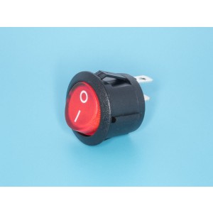 SWR-21R, Выключатель 220В 2 контакта круглый, d 20мм, красный, вкл-выкл