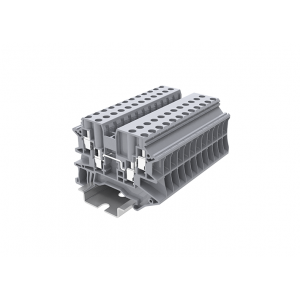 Проходная клемма TU4-4-GY, Проходная клемма, 4 точки подключения, тип фиксации провода: винтовой, номинальное сечение: 4 мм кв., 32A, 1000V, ширина: 6,2 мм, цвет: серый, тип монтажа: DIN35