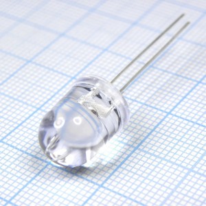 FYL-10013UBC1A, Светодиод 10мм/синий/470нм/5500мкд/прозрачный/20°