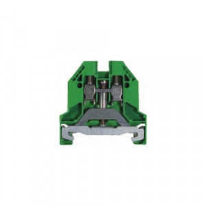 Заземляющая клемма WK 4 SL, Заземляющая клемма, тип фиксации провода: винтовой, номинальное сечение: 4 мм кв., 800V, ширина: 6 мм, цвет: желто-зеленый, тип монтажа: DIN35