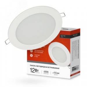 Светильник светодиодный RLP-VC 12Вт 4000К IP40 960лм 230В 145мм кругл. встраив. панель бел. 4690612023366