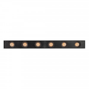 Светильник MAG-DOTS-25-L200-6W Warm3000 (BK, 30 deg, 24V, DALI) 046323, Светильник для магнитных треков шириной 25 мм, с управлением DALI. Мощность 6 Вт. Цвет свечения ТЁПЛЫЙ 3000K, световой поток 400лм, угол 30°, CRI>90. Корпус прямоугольный, металл, цвет черный, IP20. Размеры LxWxH 204x20x25 мм. Входное напряжение DC24V