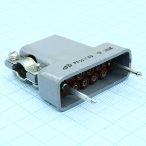 РП10-7 ЛУ О розетка с/к, Соединитель  низкочастотный, прямоугольный, внутреннего монтажа