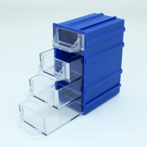 Бокс для р/дет К- 5 прозрачные/синий, Пластиковый контейнер для хранения крепежа, радиоэлектронных комплектующих, любых небольших деталей
