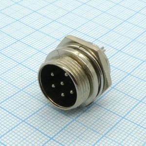 Разъем PH-6MP вилка на блок, разъем металлический, шесть контактов, 125V 3A, IP55(пыле- и брызгозащищенный)