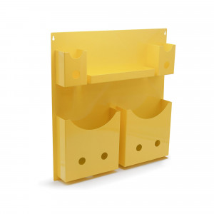 gwrDOC2, Держатель для бумаг и бирок открытого типа, сталь, 560х540 мм, цвет – желтый, 1 шт/упак