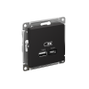 Розетка USB AtlasDesign тип A+C 5В/2.4А 2х5В/1.2А механизм карбон SE ATN001039