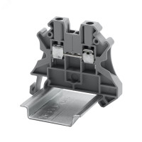 Клемма проходная, винтовой зажим, 2 точки подключения, 2.5 кв.мм, серая TUR-2.5R