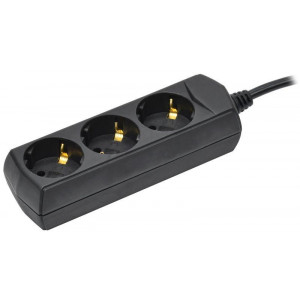 Удлинитель 3х5м с заземл. 10А IP20 У03 250В ПВС 3х1 черн. WYP10-10-03-05-Z-K02-G