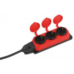 Удлинитель силовой UK-3e-3x1,5-20m-IP44(KG) с заземлением 3 розетки каучук 20м КГ 3х1,5мм2 IP44 Б0057581