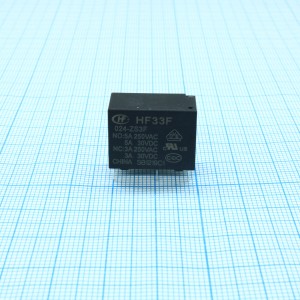 HF33F/024-ZS3F, Реле силовое 5А одна группа на переключение катушка 24В