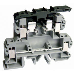 Этажная клемма UKJ-4/2-2RD(BK), Этажная клемма, 2 этажа, с предохранителем, тип фиксации провода: винтовой, номинальное сечение: 4 мм кв., 6,3A, 500V, ширина: 6,2 мм, цвет: черный, тип монтажа: DIN35