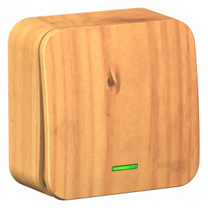 Выключатель 1-кл. ОП Blanca 10А IP20 (сх. 1) 250В с подсветкой с изолир. пластиной ясень SE BLNVA101115