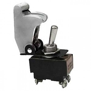 SAC-01 CHROME KN3B-201A, Тумблер ON-OFF (4c) 5А 250В с хромированным защитным колпачком SAC-01