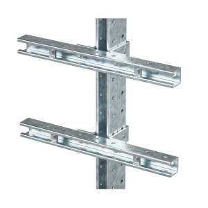 Комплект монтажных профилей на стойку для крепления 2 оболочек винтами din 84 M6X40 8 шт. , горячеоцинкованный, длина 500 мм EX-E2SPR05