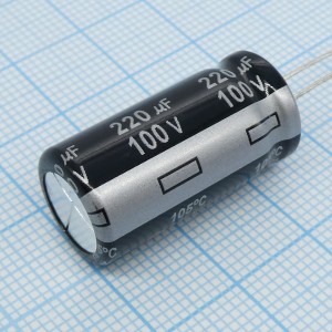 ECA2AHG221, Конденсатор алюминиевый электролитический 220мкФ 100В  ±20% (12.5 х 25мм) радиальные выводы 5мм 440мА 2000час 105°С россыпь