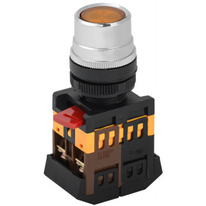 Кнопка ABLF-22 желтый d22мм неон/240В 1з+1р BBT10-ABLF-K05