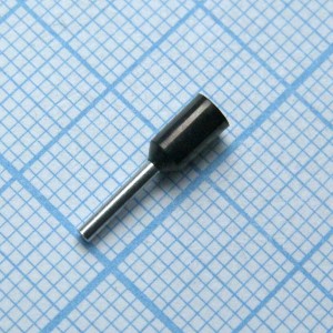 HE  0508  Black, наконечник кабельный торцевой трубчатый с изоляцией, L=14/8мм, сеч. пров. 0.5мм2