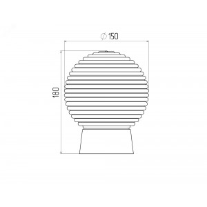 Светильник НБП 01-60-004 с прямым основанием Гранат стекло IP20 E27 max 60Вт D150 шар Б0052008