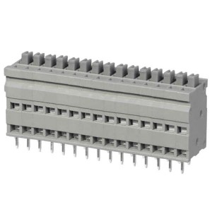 TBL009V-254-15GY-2GY, Фиксированные клеммные колодки Terminal block, screwless, 2.54, Vertical, 15, Gray w Gray Button