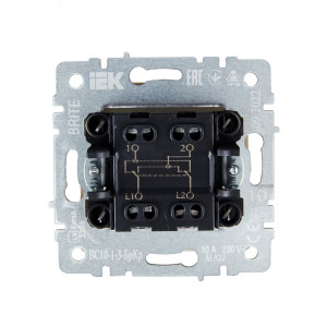 Выключатель перекрестный 1-кл. СП BRITE 10А ВС10-1-3-БрКр беж. BR-V13-0-10-K10