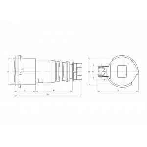 Розетка кабельная IP44 16A 3P+E+N 400V DIS3131647