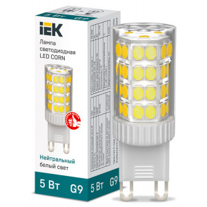 Лампа LED CORN капсула 5Вт 230В 4000К керамика G9 LLE-CORN-5-230-40-G9