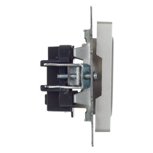 Розетка BRITE РС10-1-0-БрА 10А без заземл. без защ. шторок алюм. BR-R10-10-K47