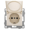 Изображение товара Розетка 1-м СП Bravo 16А 250В с заземл. защ. шторки с крышкой механизм беж. С10Р91-003