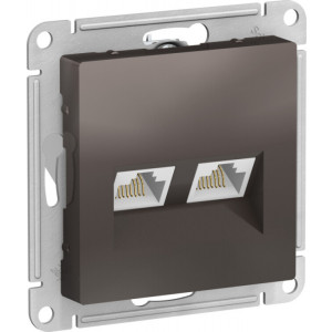 Розетка компьютерная 2-м AtlasDesign RJ45 кат.5E механизм мокко SE ATN000685