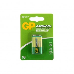 Батарея КРОНА   GP greencell, Элемент питания солевой, типоразмер 6F22
