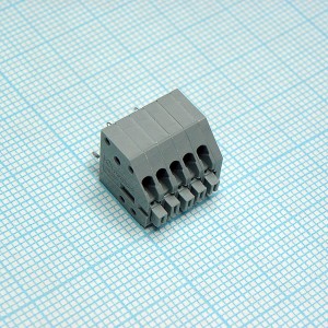 DG250-2.5-05P-11-00A(H), Нажимной безвинтовой клеммный блок на 5 контактов. Зажим типа торцевой контакт. Серия DG250-2.5