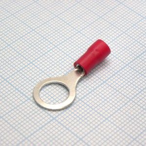 RV1.25-8  Red, наконечник кабельный кольцевой с изоляцией d=8.4мм, сеч. пров.0.5-1.5мм2