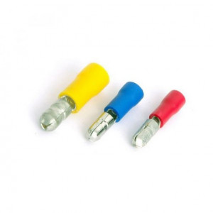 Наконечник штекерный, РШИ-П 1.5-4.0, 100350, Кабельный наконечник, штекерный, РШИ-П 1.5-4.0 (сечение проводника 0,5 - 1,5 мм кв., диаметр штекера 4.0 мм), изолированный, цвет: красный, в упаковке 10 штук